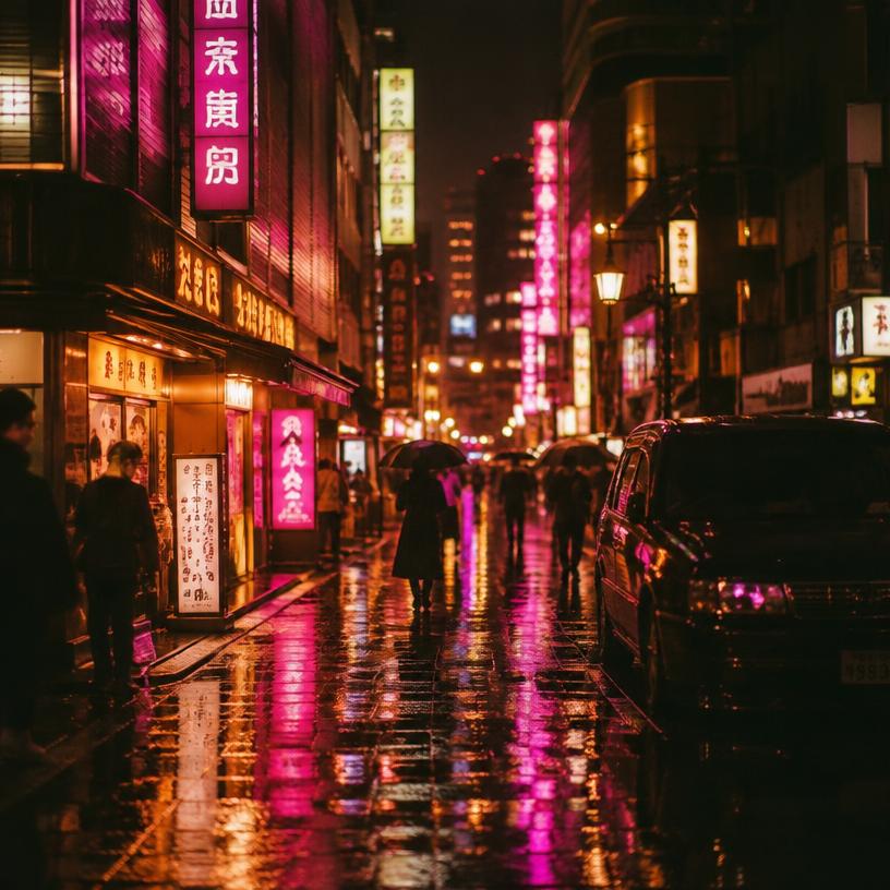 Shibuya bajo la lluvia. Pensé en ti en cada paraguas.